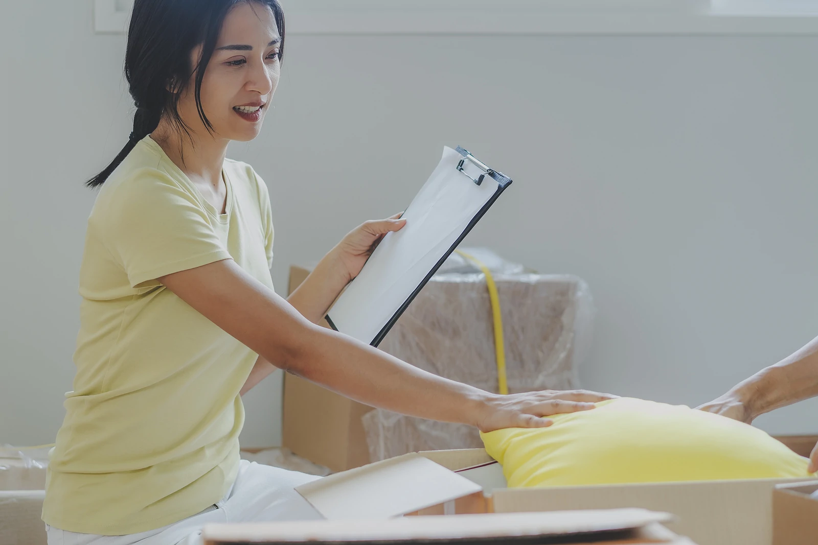 Employee packing for a relocation